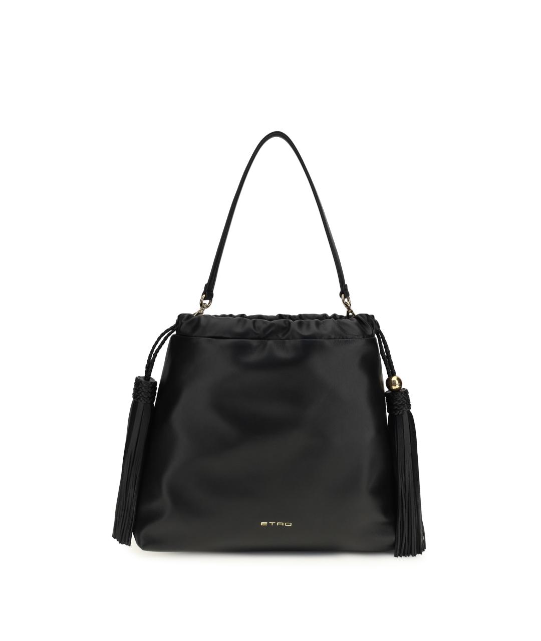 ETRO Черная кожаная сумка через плечо, фото 1