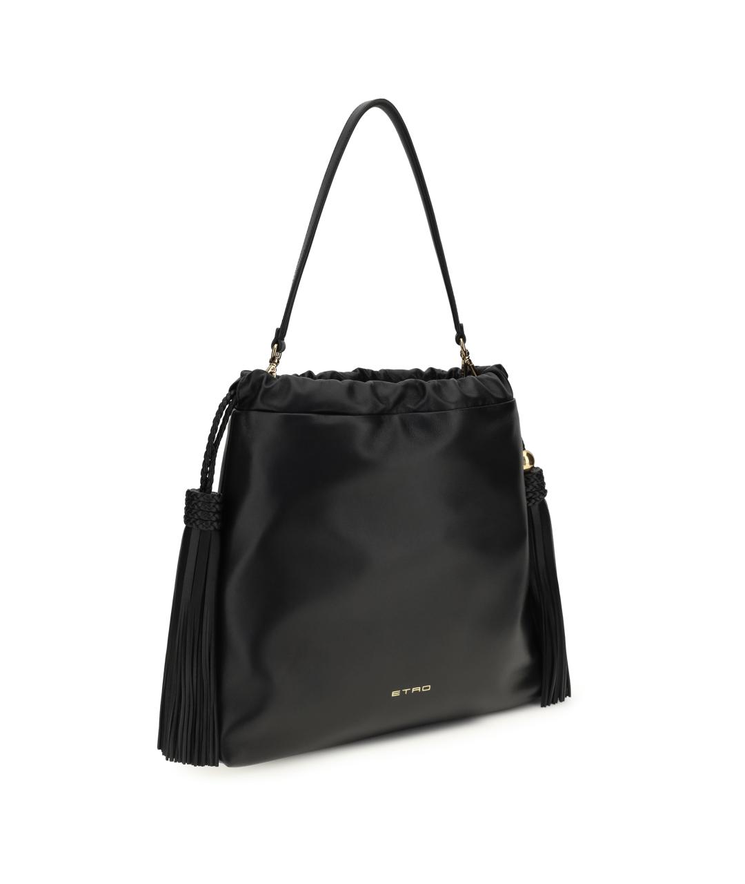 ETRO Черная кожаная сумка через плечо, фото 2