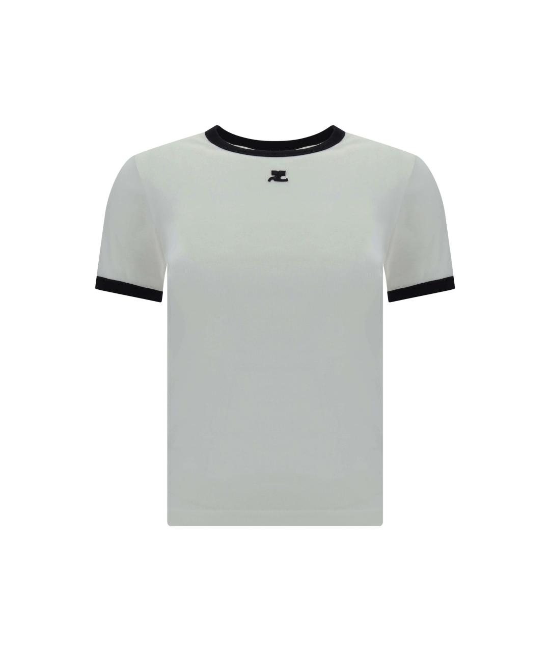 COURREGES Белая хлопковая футболка, фото 2