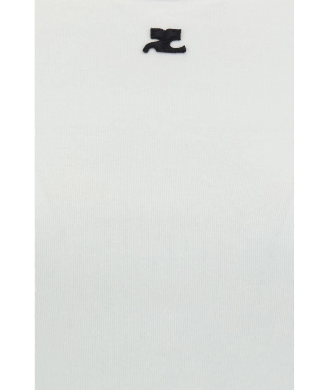 COURREGES Белая хлопковая футболка, фото 6