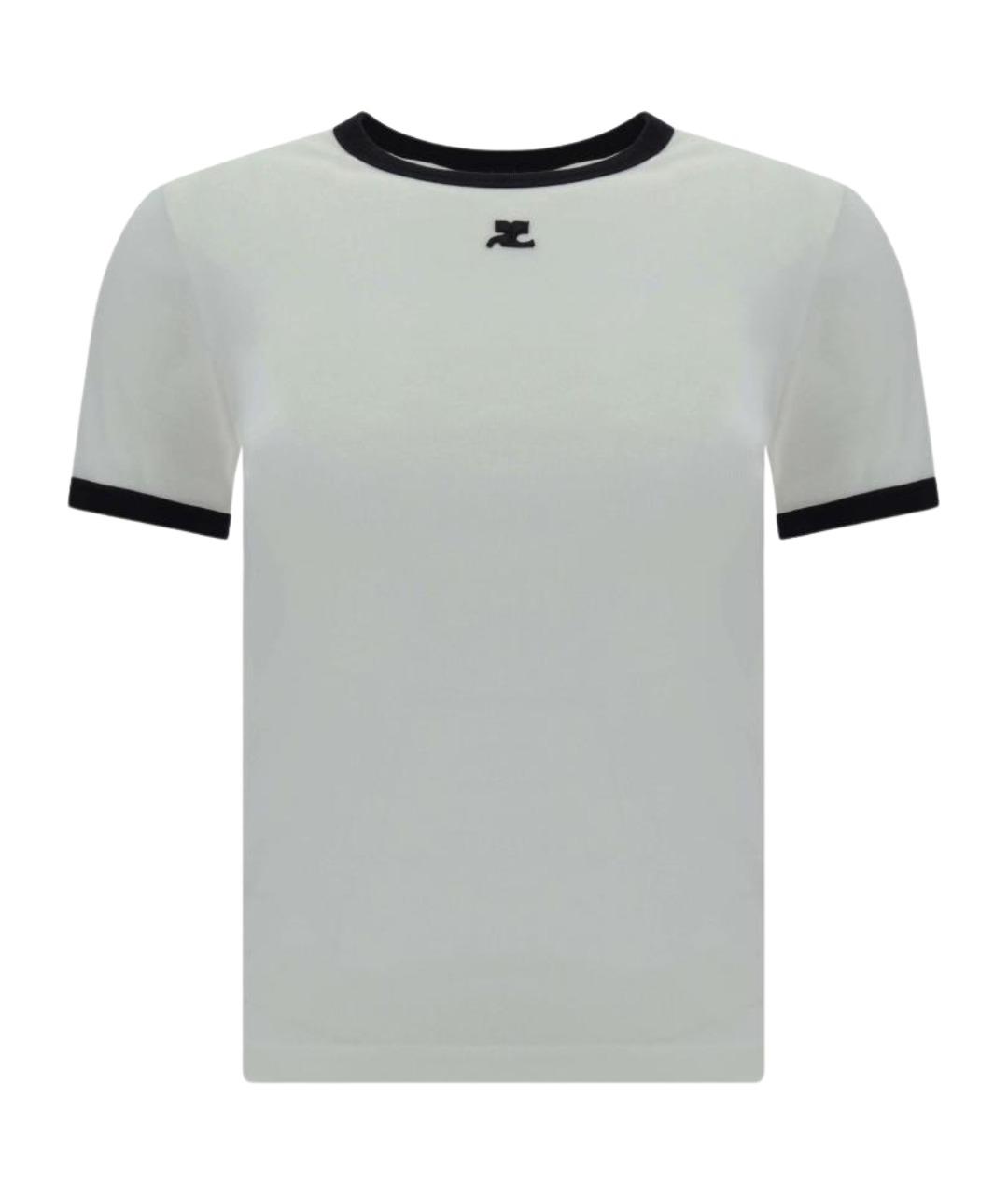 COURREGES Белая хлопковая футболка, фото 1