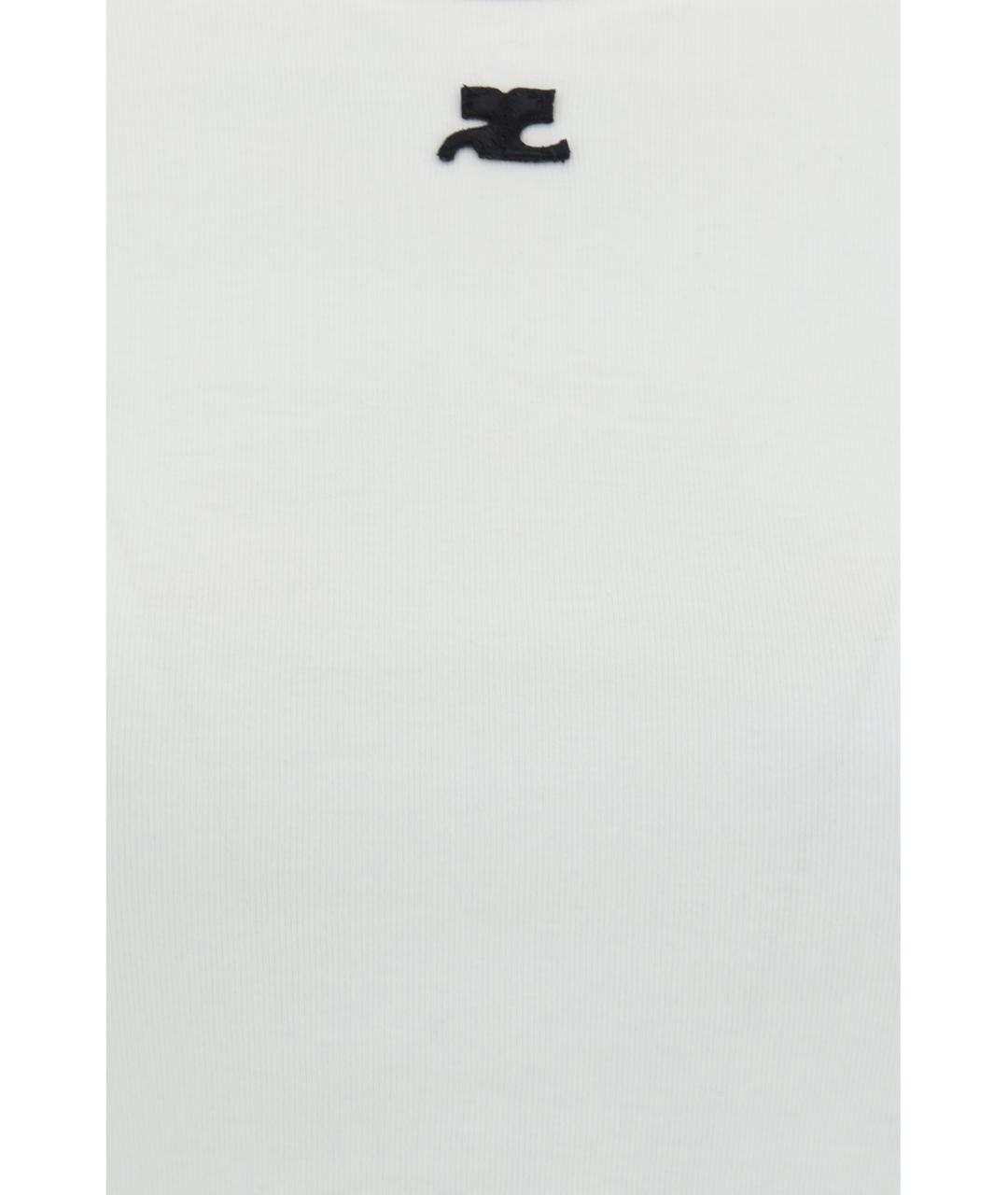 COURREGES Белая хлопковая футболка, фото 5