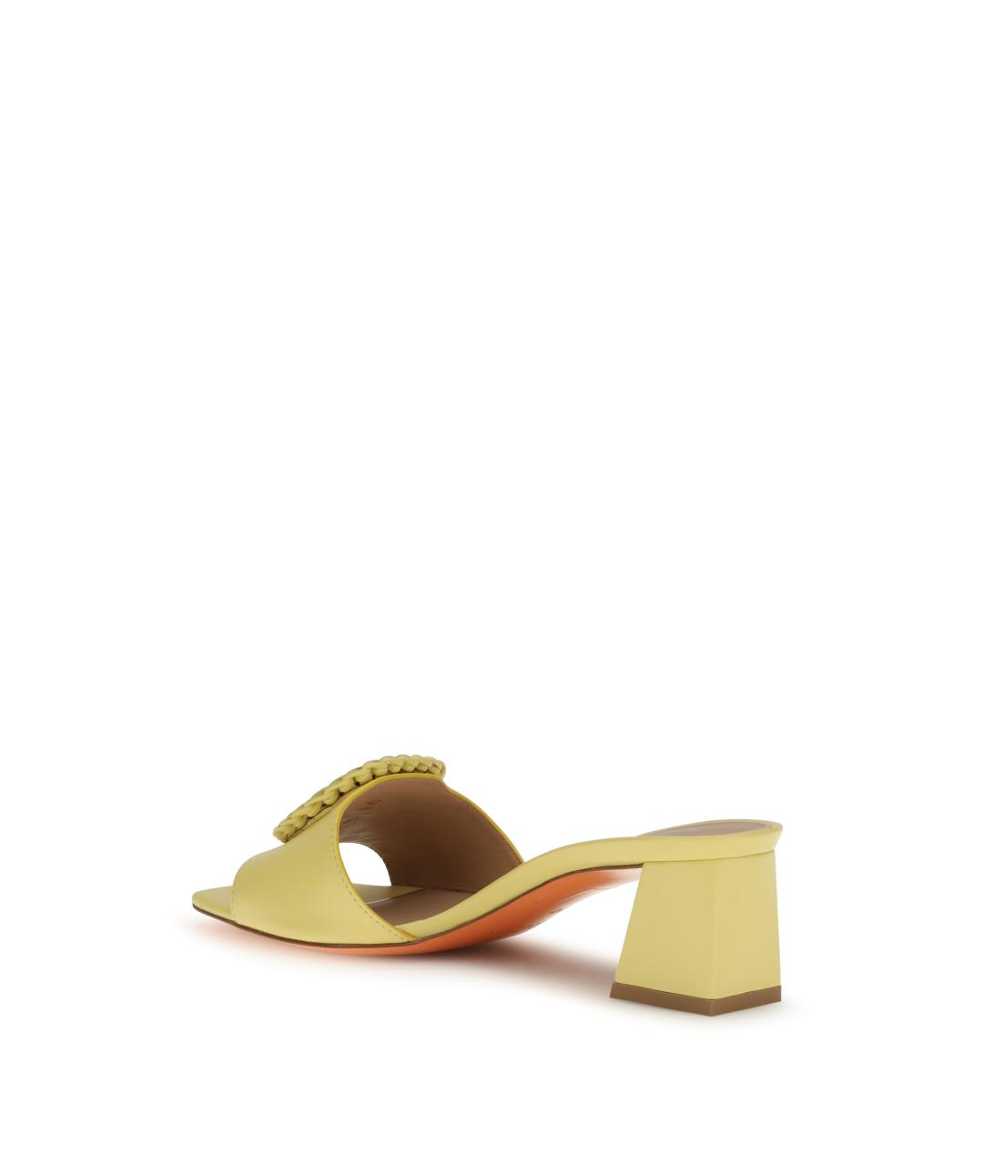 SANTONI Желтые кожаные мюли, фото 3