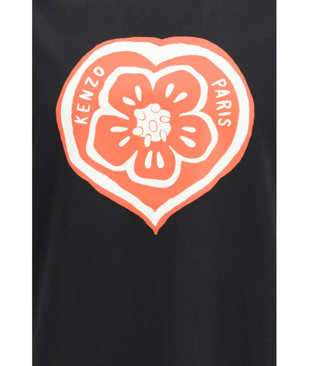 KENZO Черная хлопковая футболка, фото 3