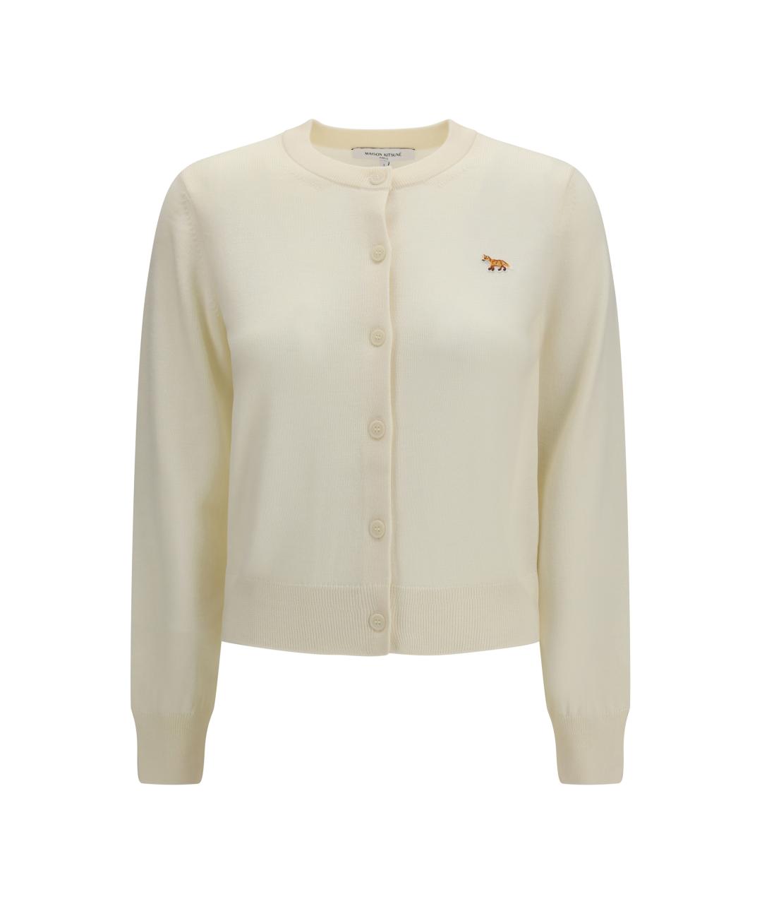 MAISON KITSUNE Бежевый хлопковый кардиган, фото 1