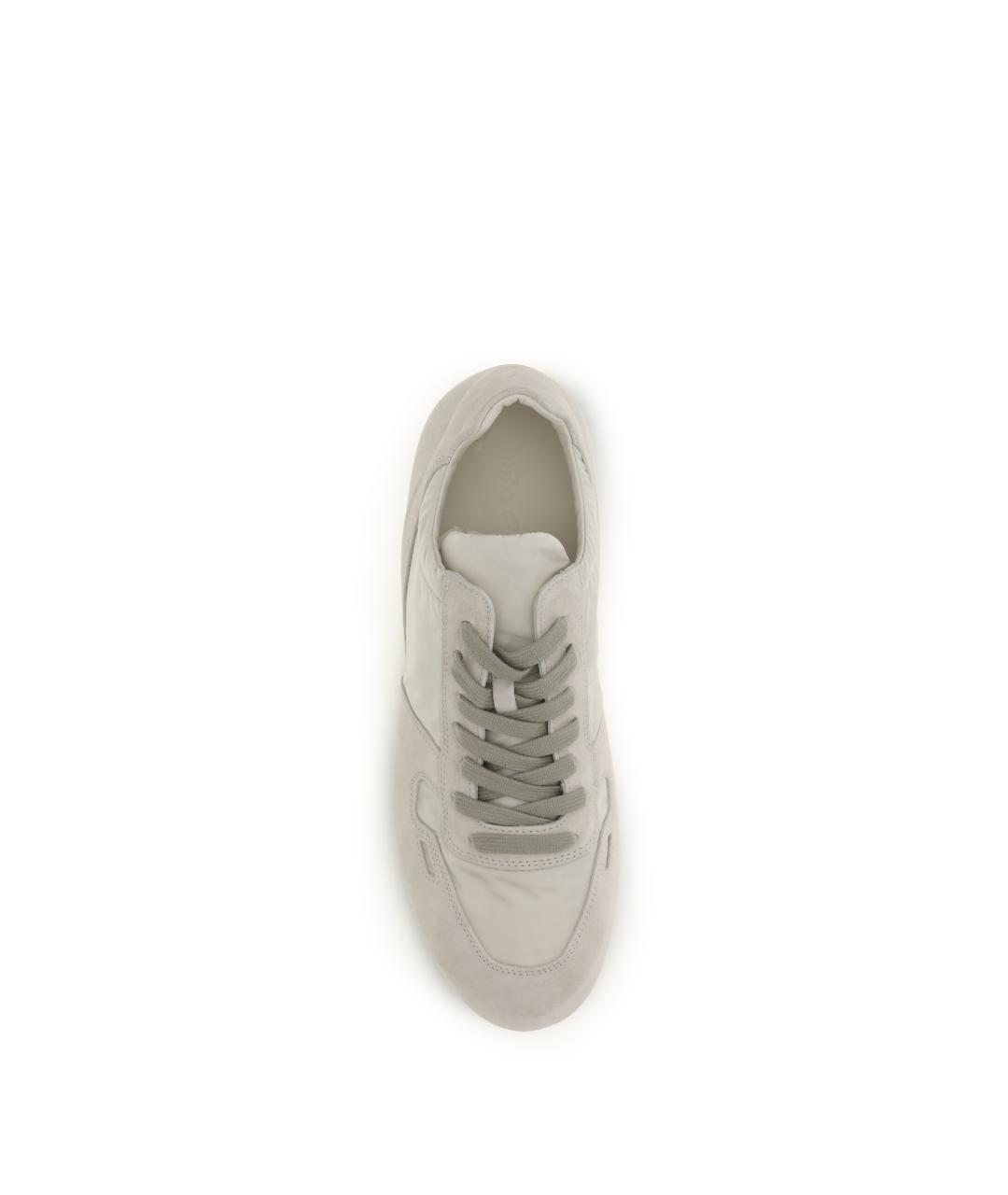 RICK OWENS Бежевые кожаные низкие кроссовки / кеды, фото 3