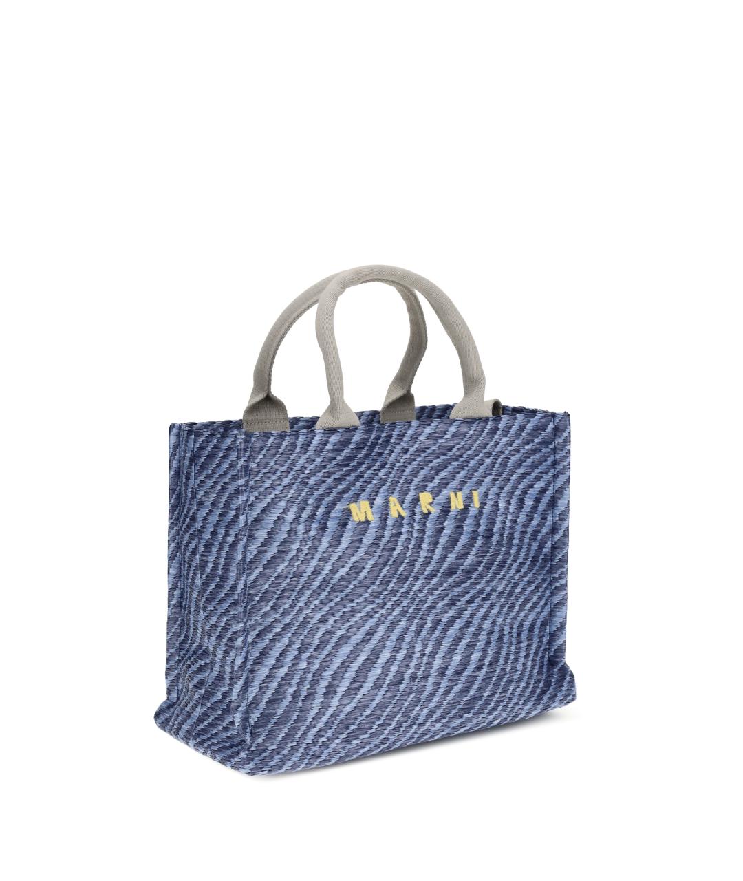 MARNI Голубая тканевая сумка тоут, фото 2