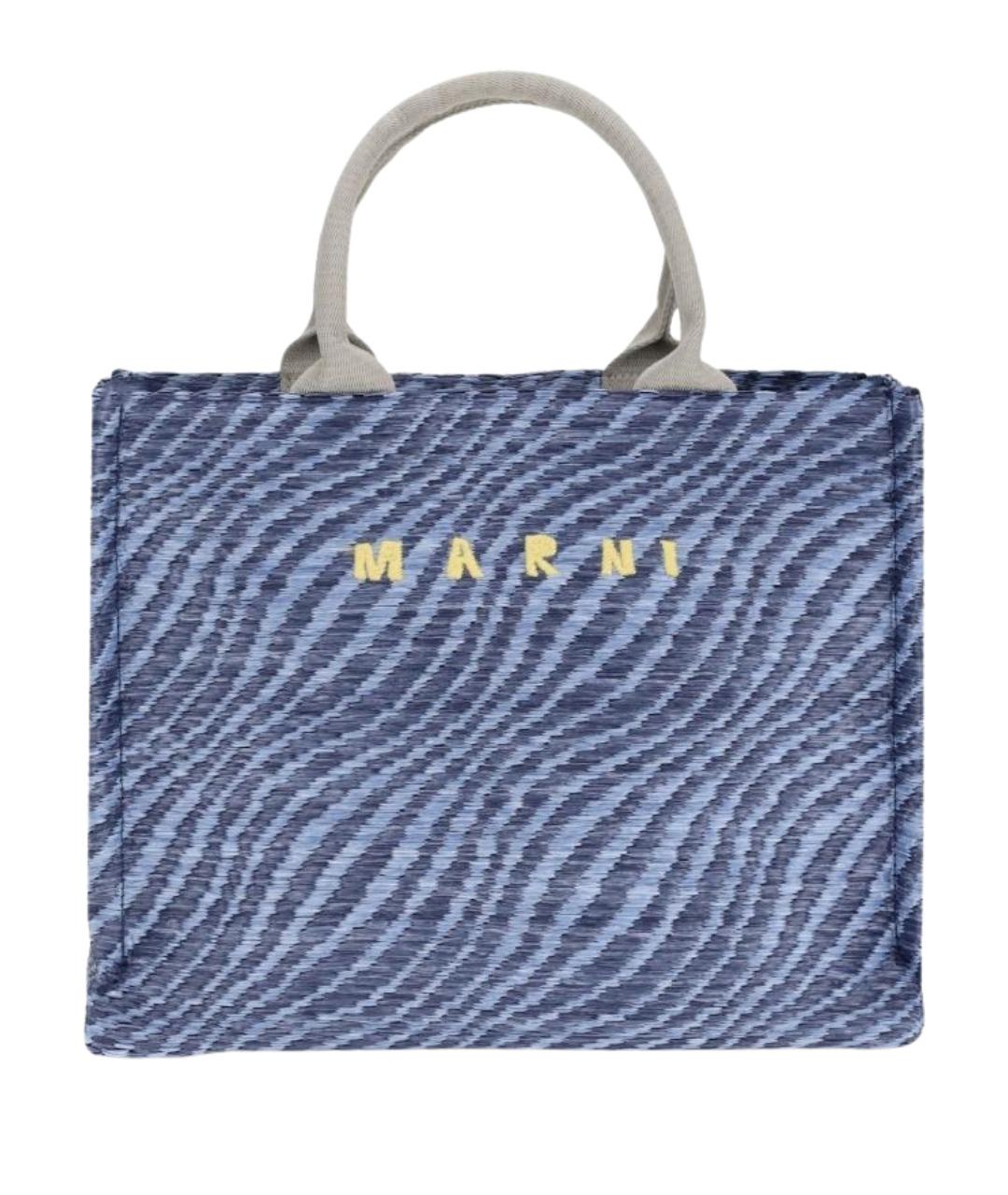 MARNI Голубая тканевая сумка тоут, фото 1