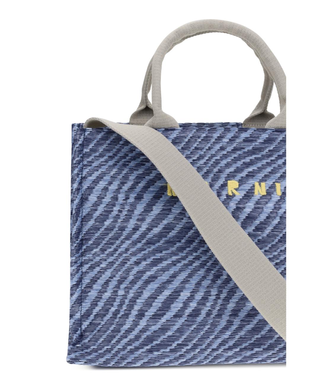 MARNI Голубая тканевая сумка тоут, фото 4