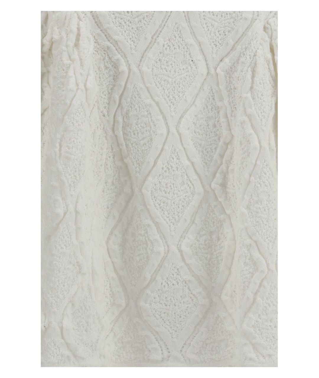 SELF-PORTRAIT Белое хлопковое коктейльное платье, фото 3