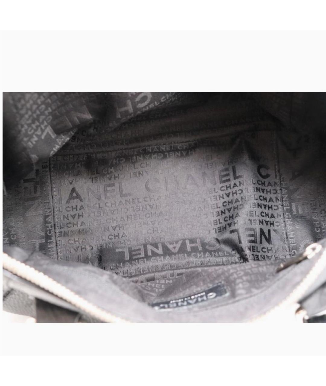 CHANEL Черная кожаная сумка тоут, фото 7