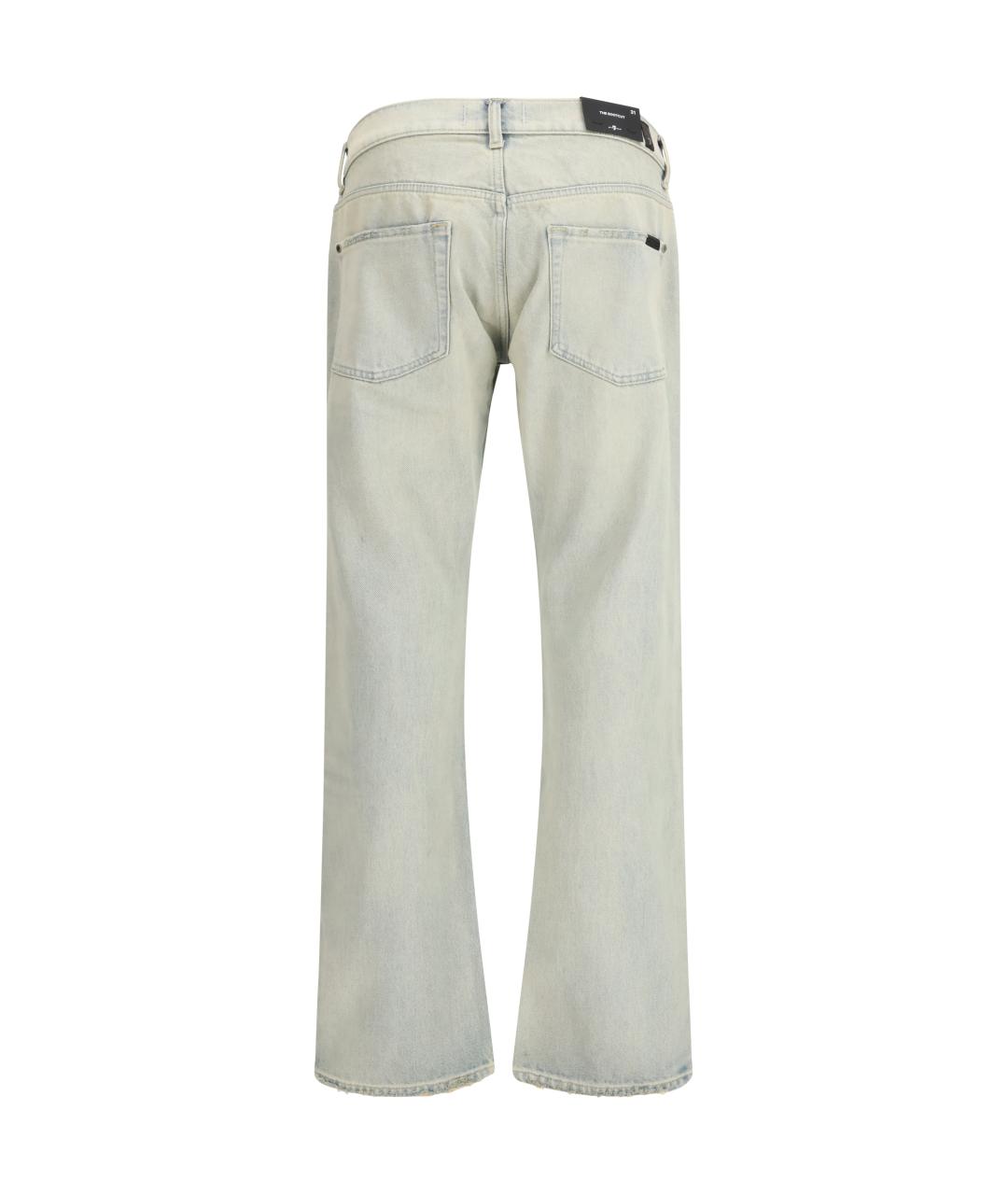 7 FOR ALL MANKIND Голубые хлопковые прямые джинсы, фото 2