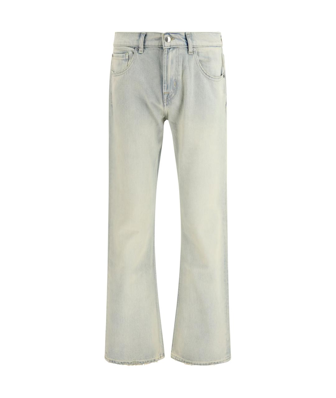 7 FOR ALL MANKIND Голубые хлопковые прямые джинсы, фото 1