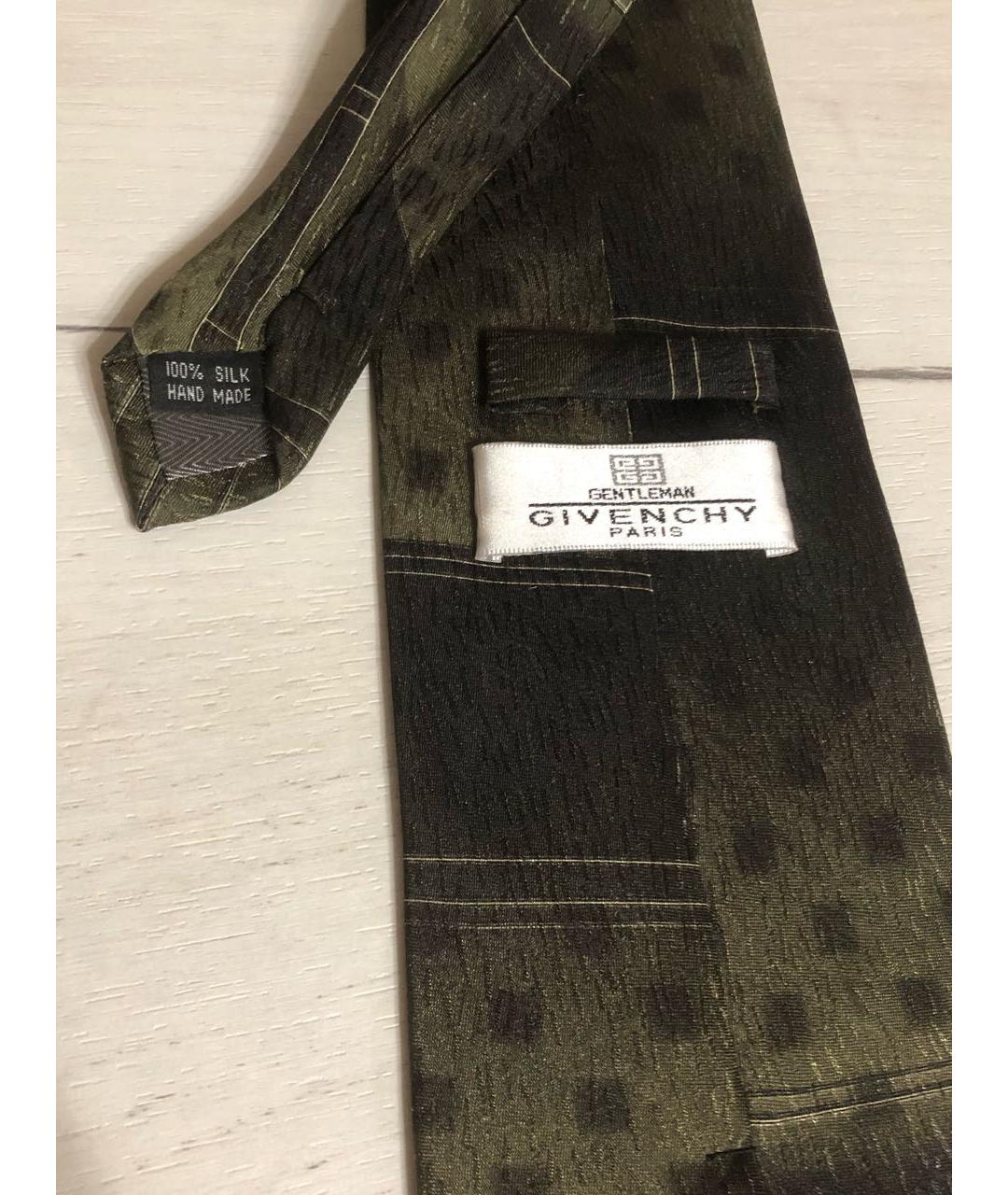 GIVENCHY Хаки шелковый галстук, фото 3
