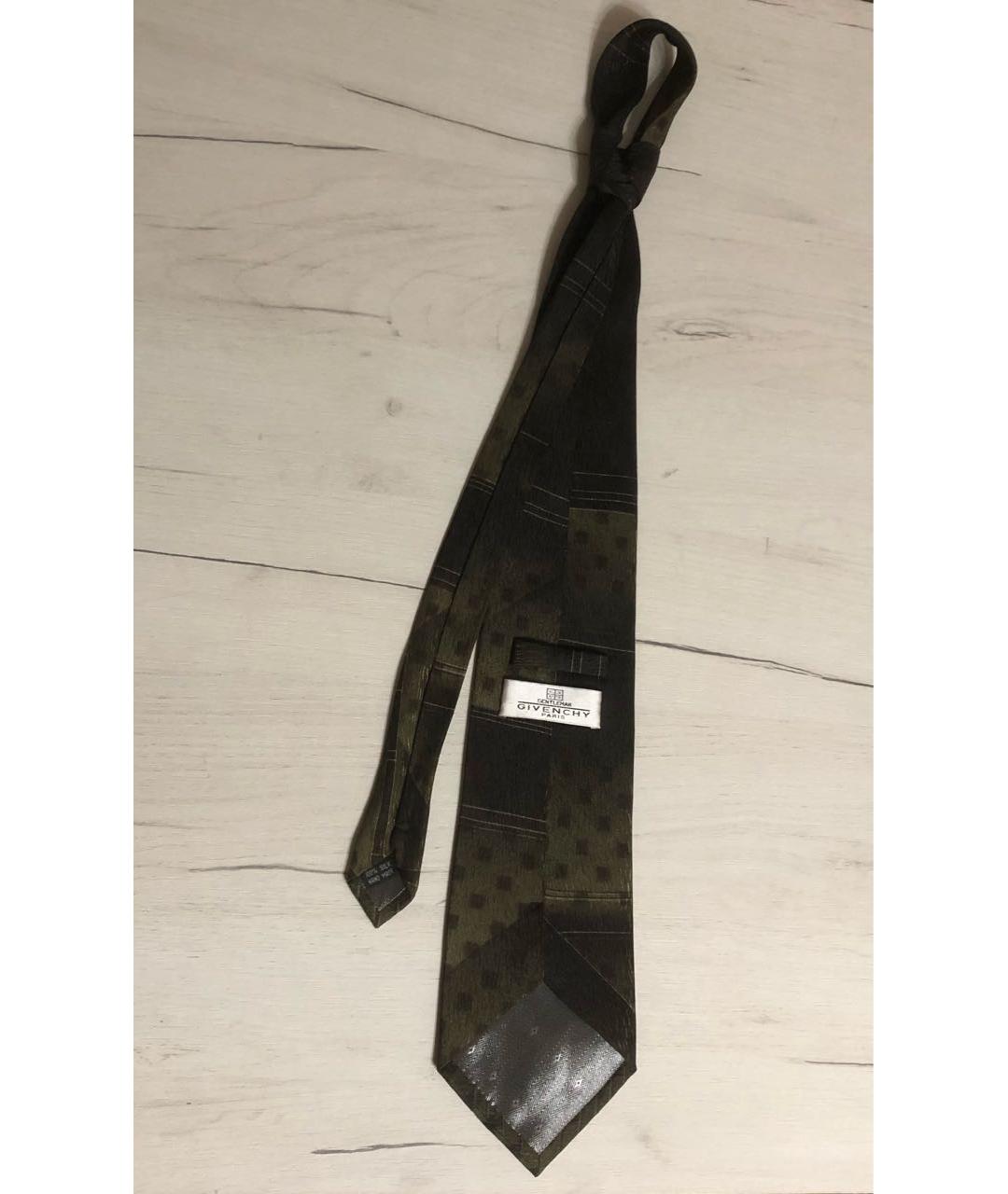 GIVENCHY Хаки шелковый галстук, фото 2