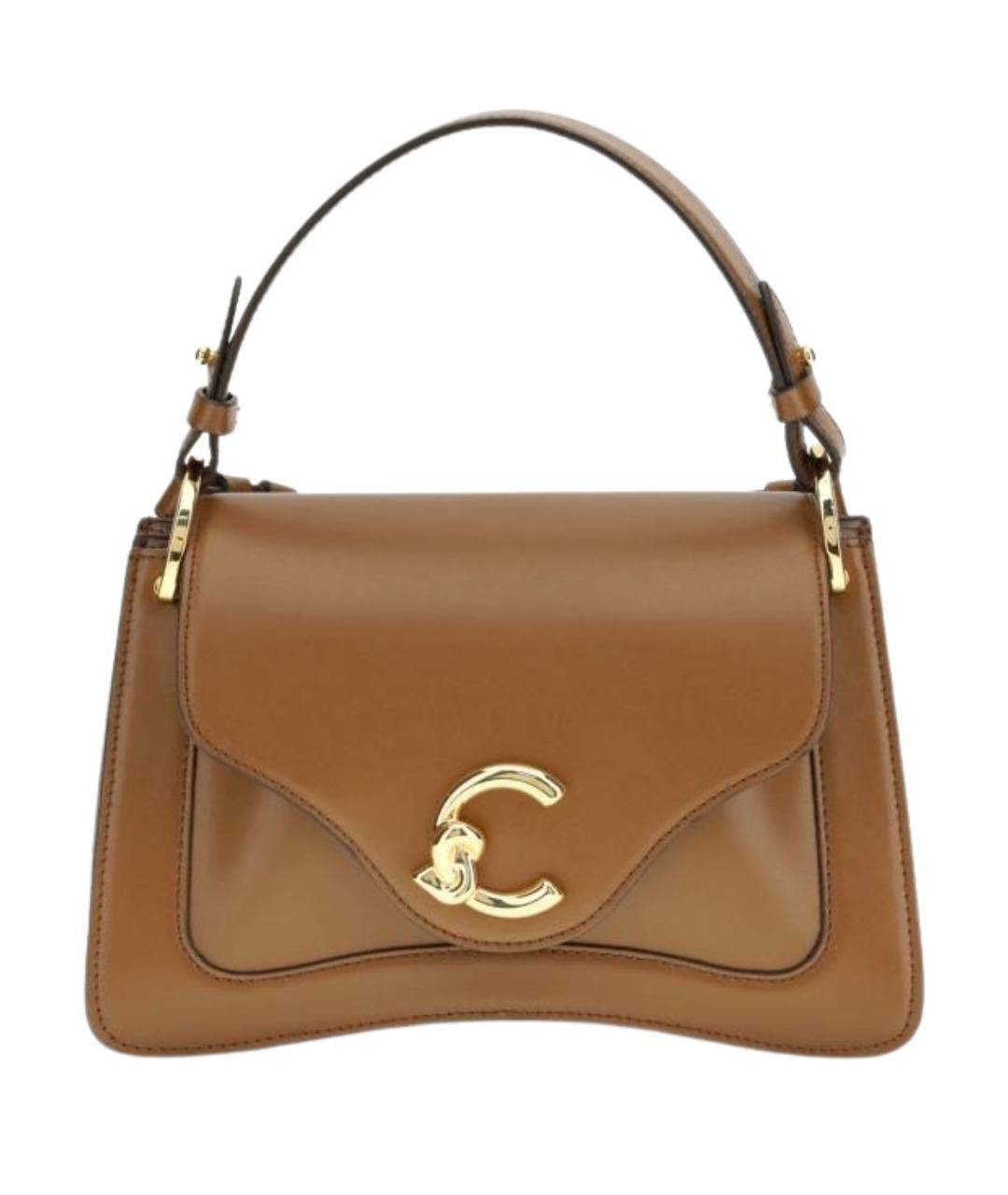 COCCINELLE Коричневая кожаная сумка с короткими ручками, фото 1