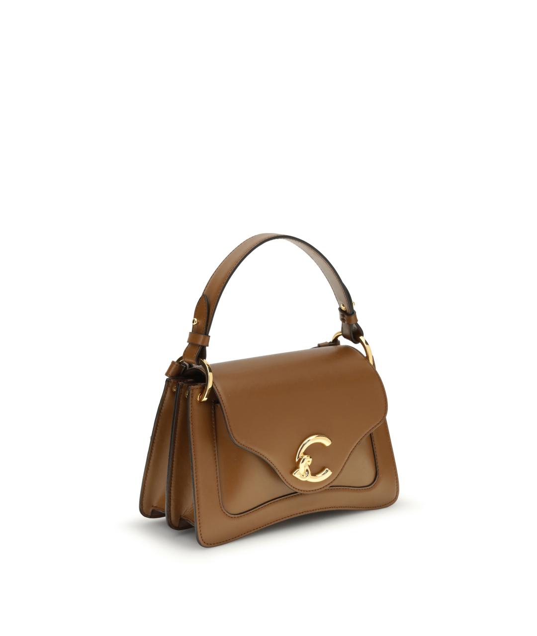 COCCINELLE Коричневая кожаная сумка с короткими ручками, фото 2