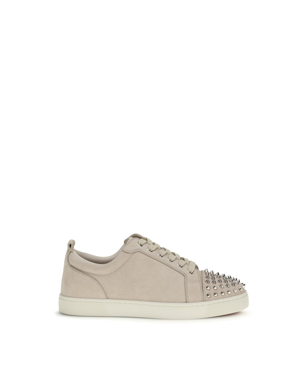 CHRISTIAN LOUBOUTIN Бежевые кожаные низкие кроссовки / кеды, фото 1