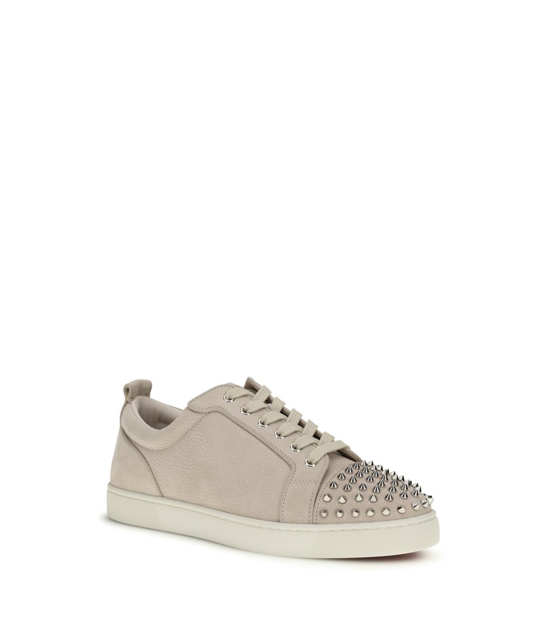 CHRISTIAN LOUBOUTIN Бежевые кожаные низкие кроссовки / кеды, фото 2