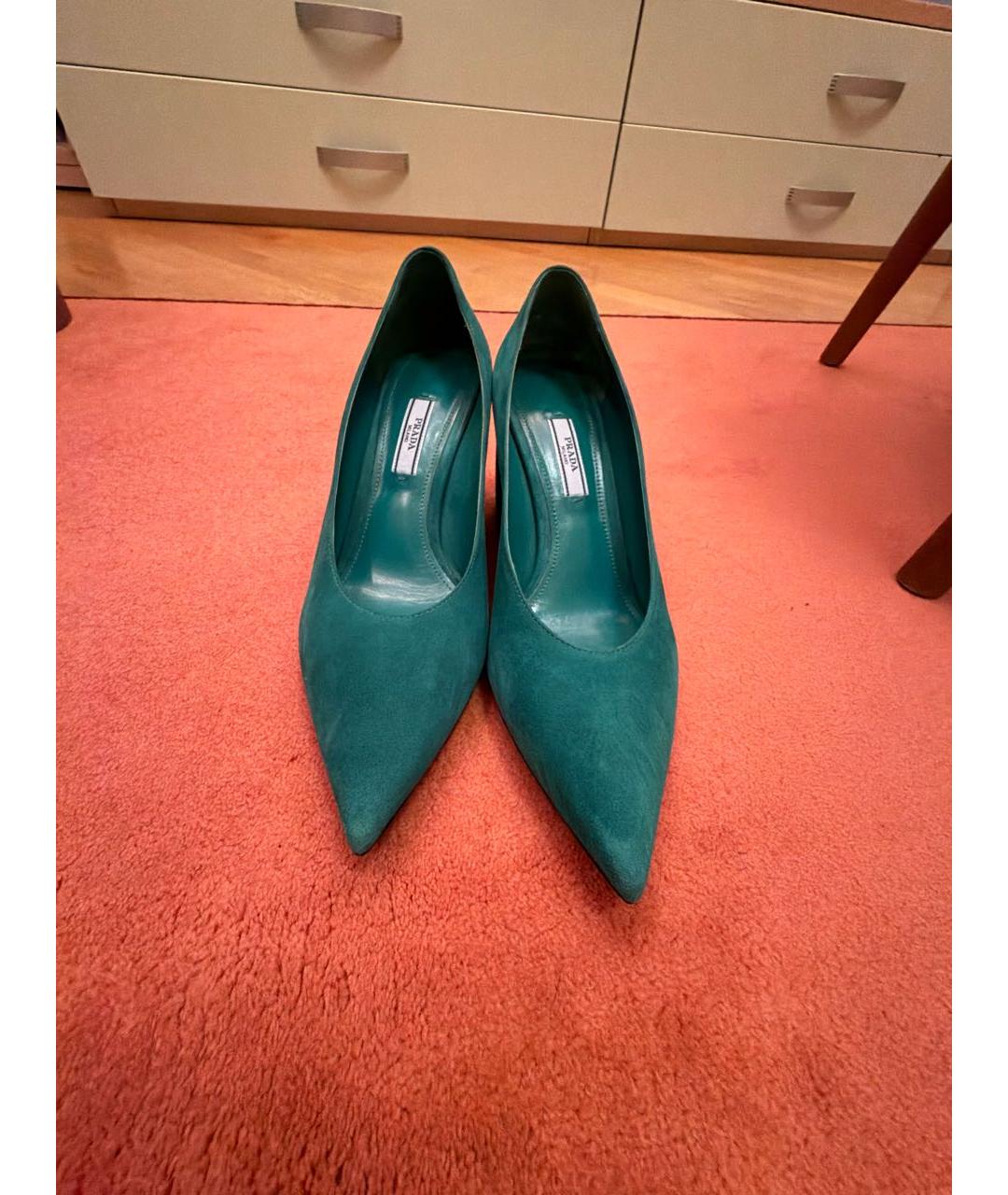 PRADA Зеленые замшевые туфли, фото 2