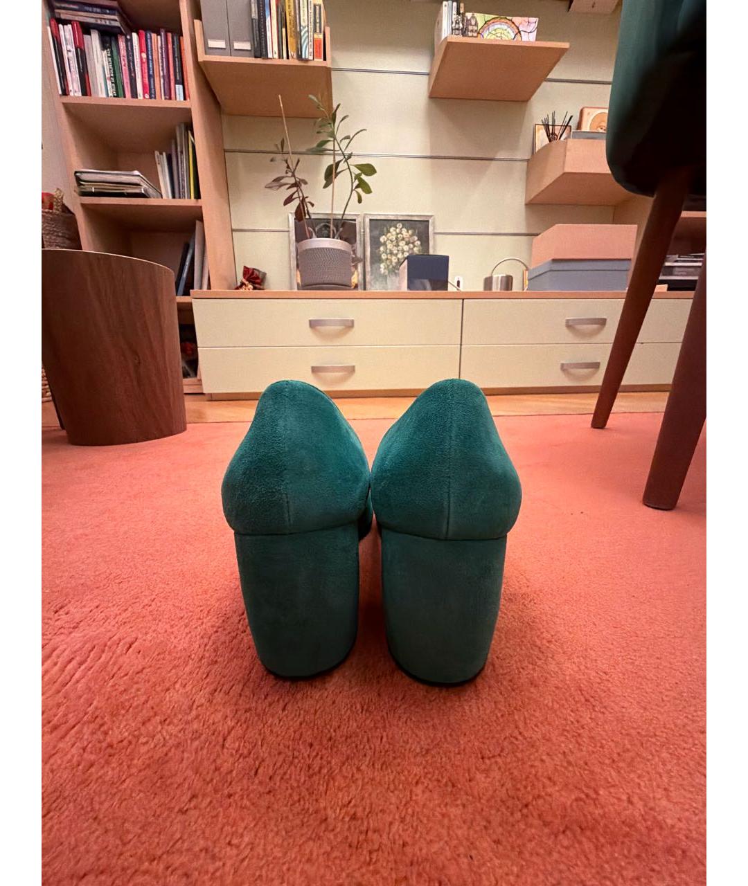 PRADA Зеленые замшевые туфли, фото 4
