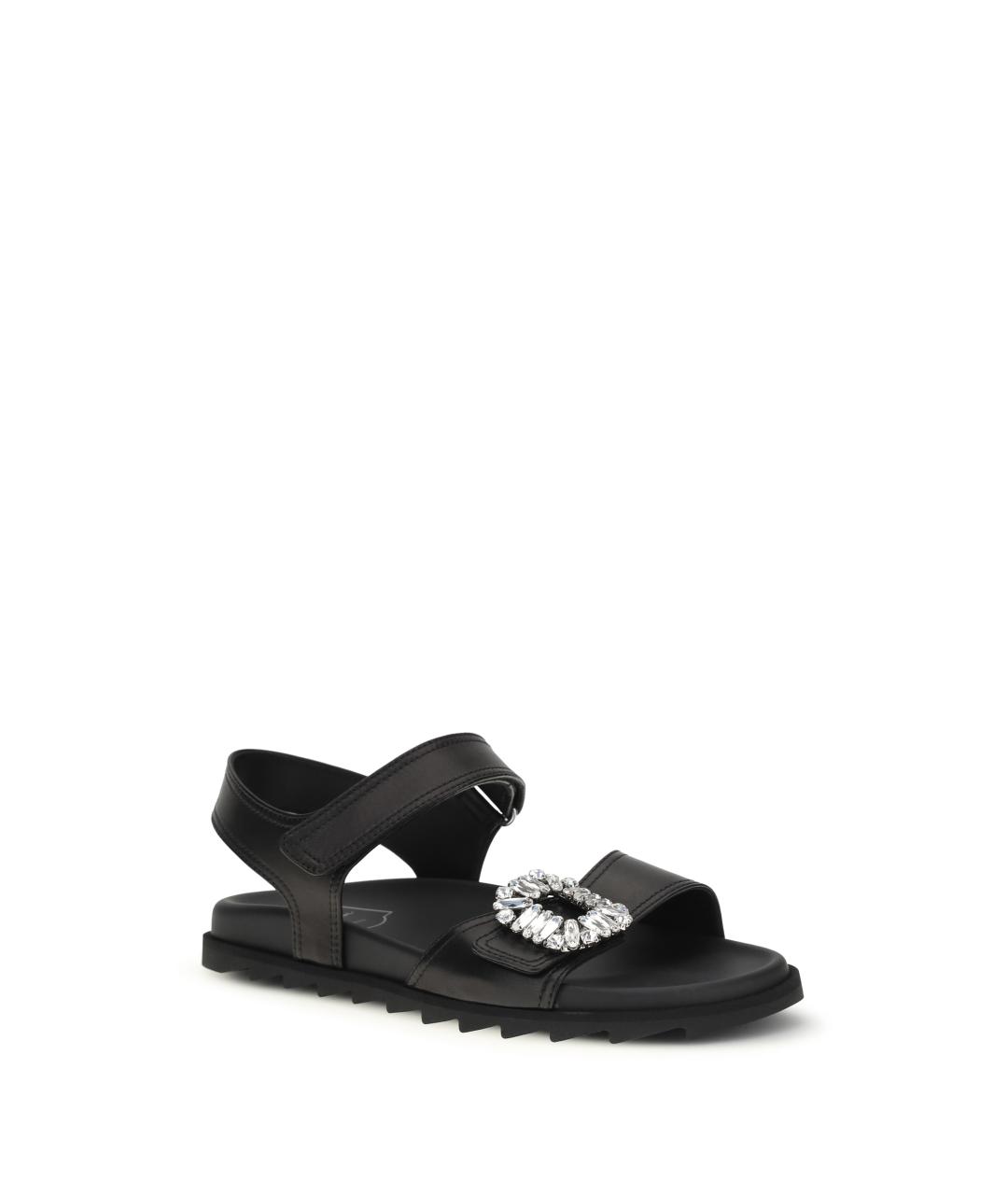 ROGER VIVIER Черные кожаные сандалии, фото 2