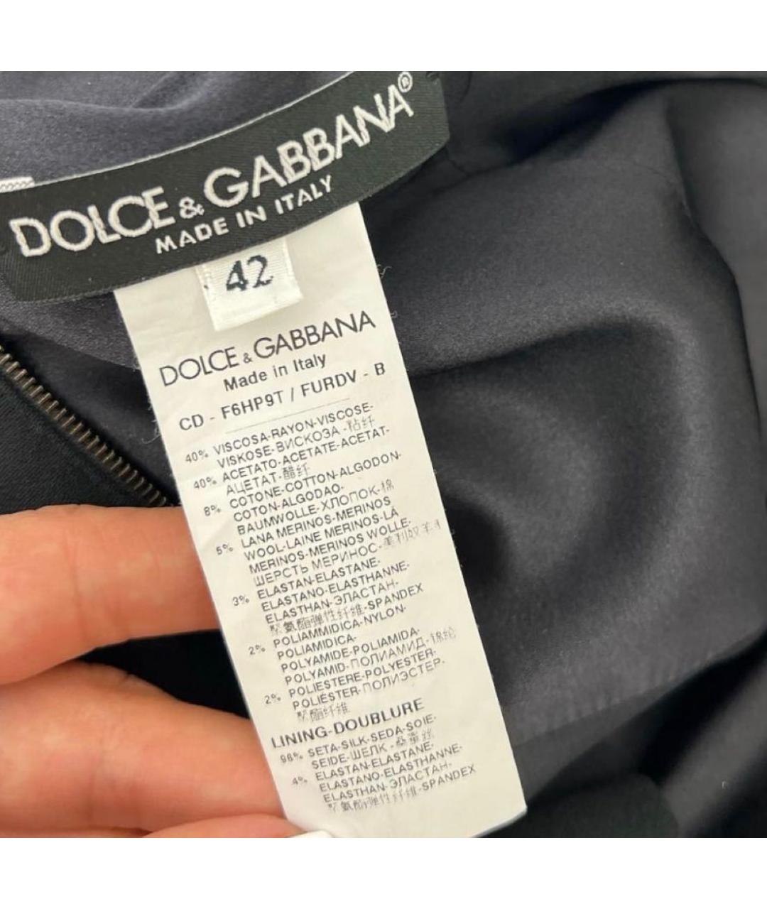 DOLCE&GABBANA Черное вискозное платье, фото 4