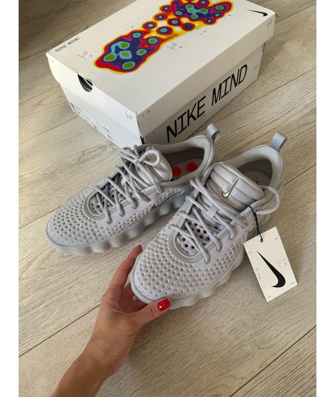 NIKE Серые текстильные низкие кроссовки / кеды, фото 3