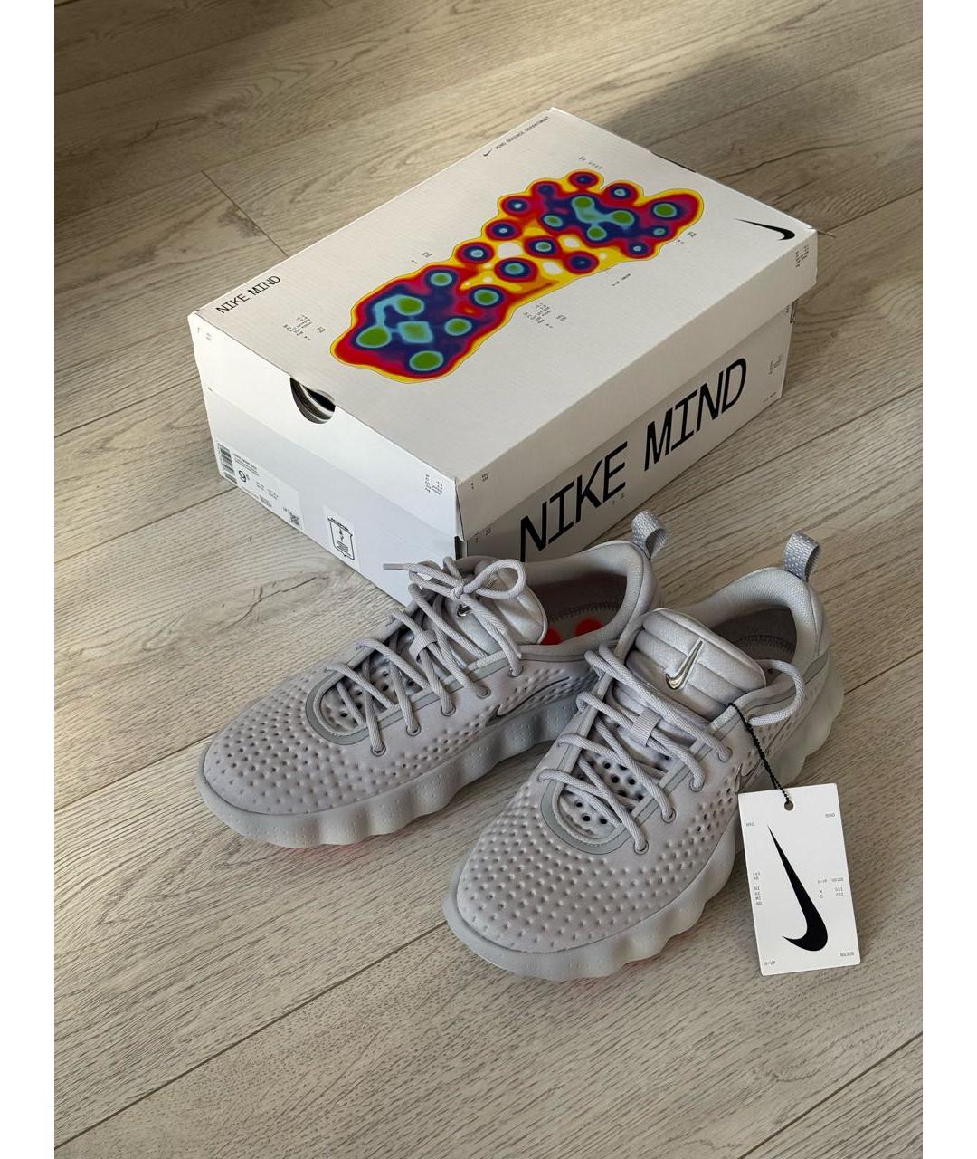 NIKE Серые текстильные низкие кроссовки / кеды, фото 4