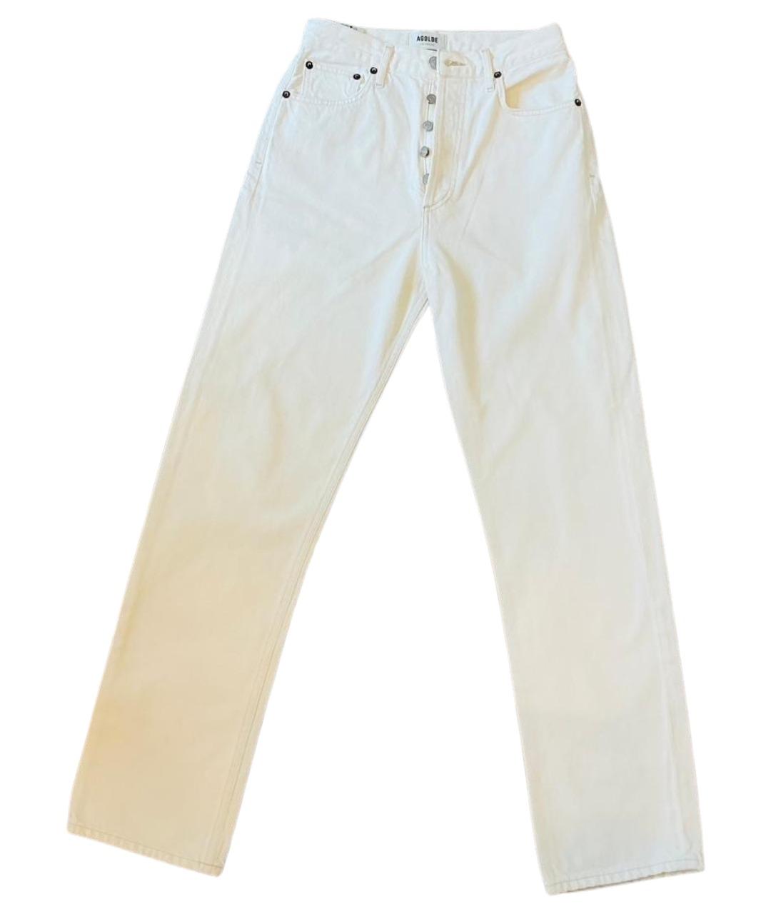 AGOLDE Белые хлопковые прямые джинсы, фото 1