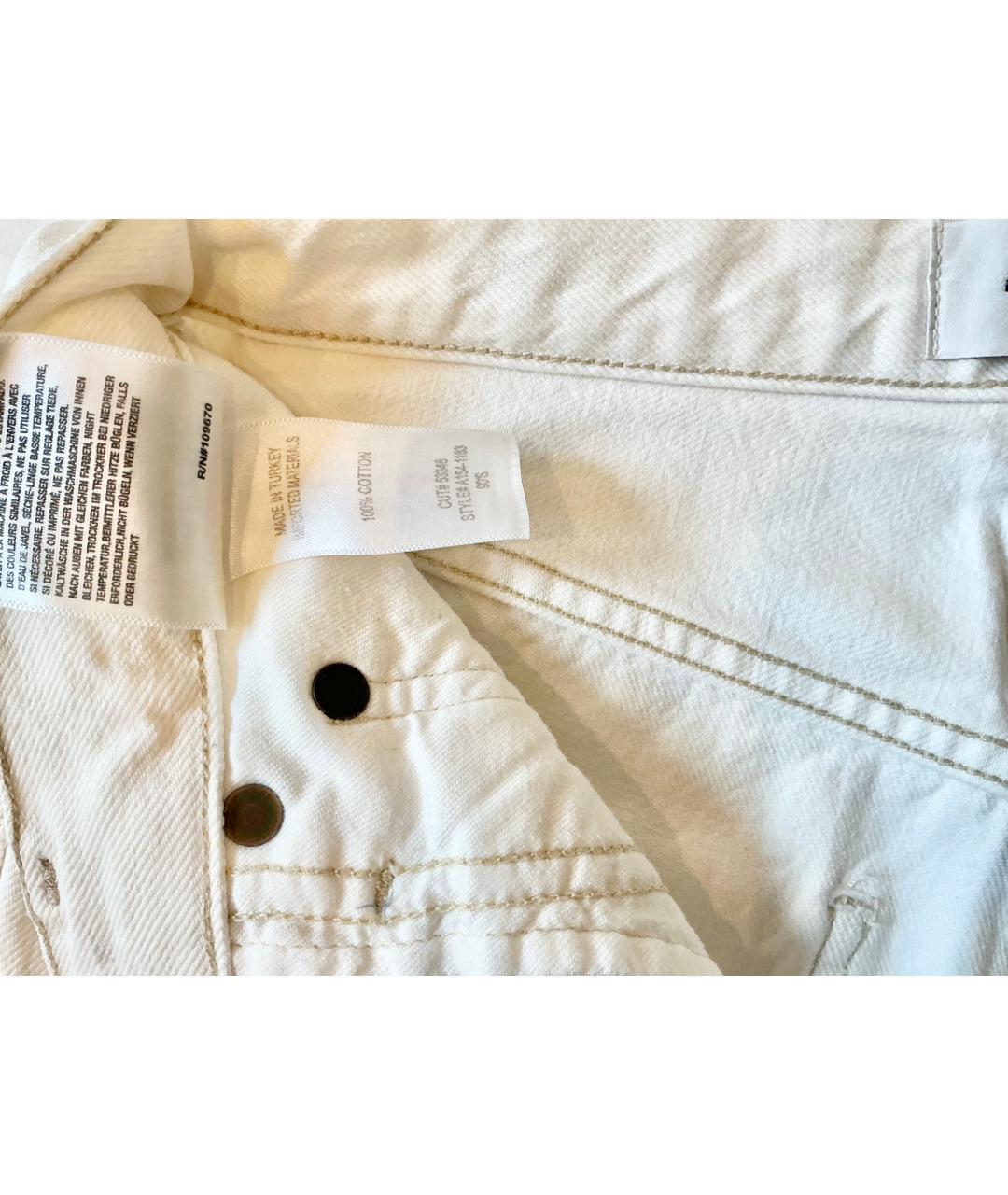 AGOLDE Белые хлопковые прямые джинсы, фото 4