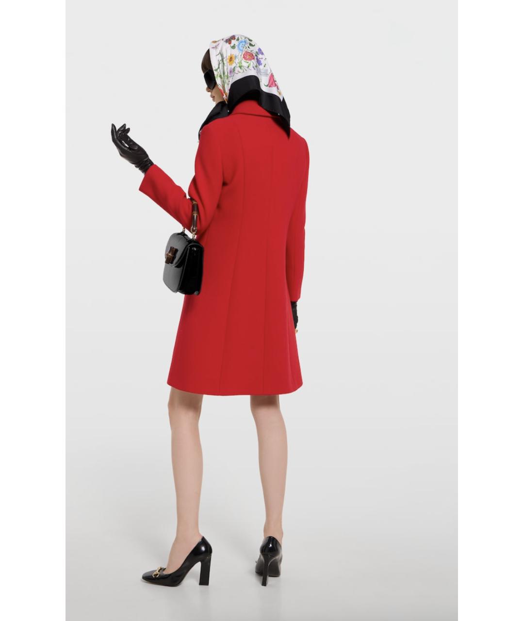 GUCCI Красное шерстяное пальто, фото 4