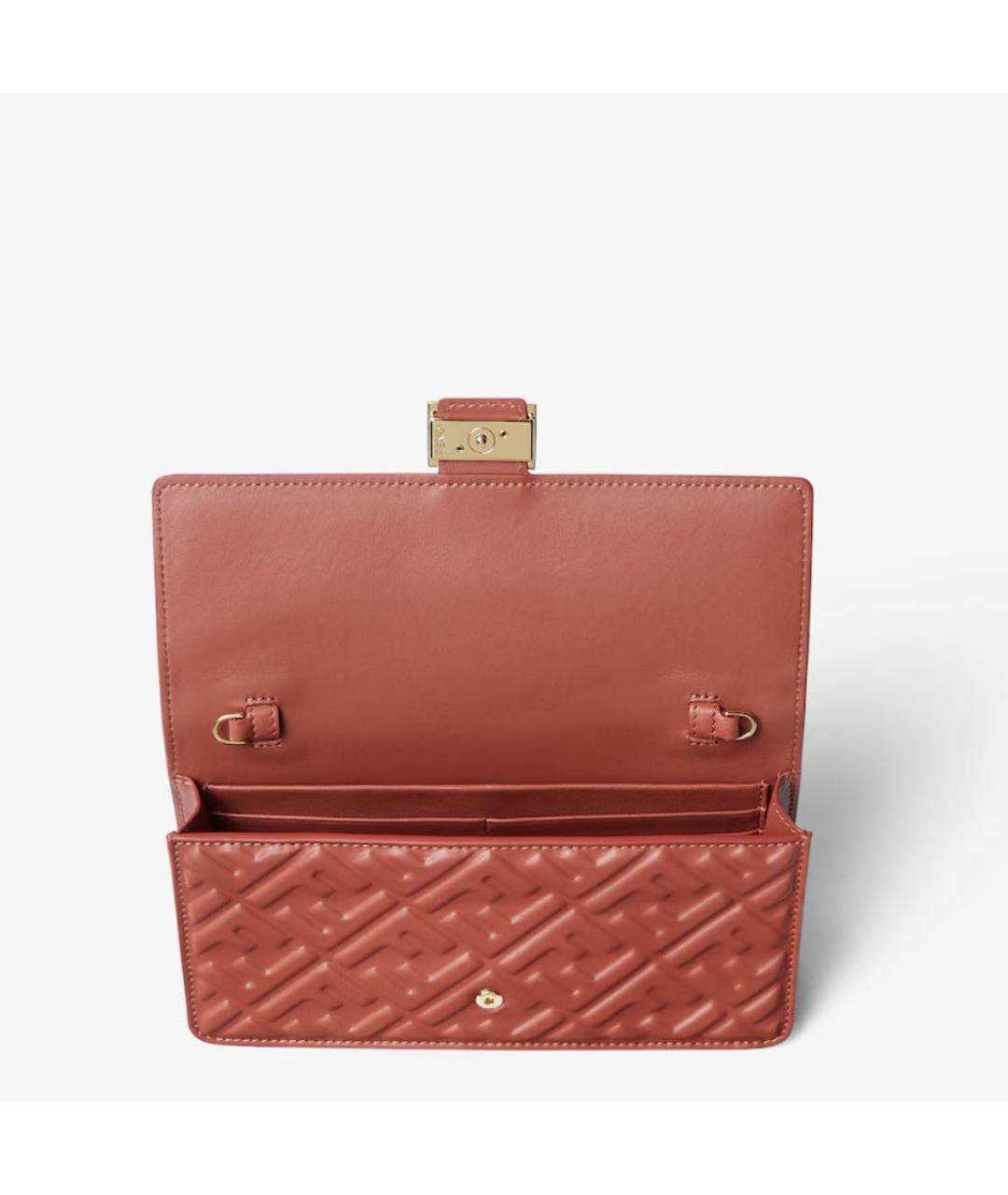 FENDI Коричневая кожаная сумка через плечо, фото 2