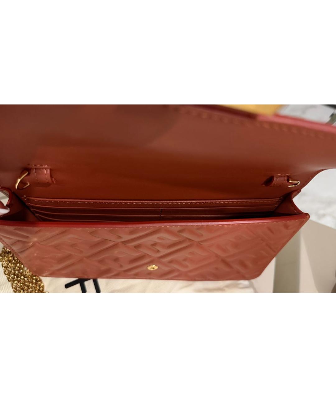 FENDI Коричневая кожаная сумка через плечо, фото 6