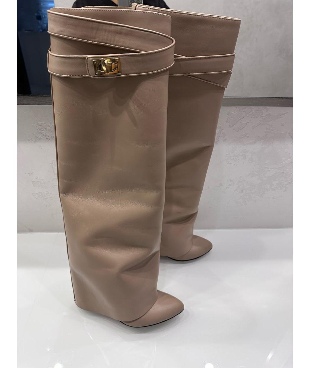 GIVENCHY Бежевые кожаные сапоги, фото 5