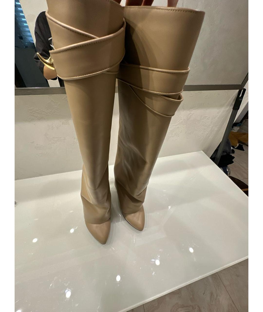 GIVENCHY Бежевые кожаные сапоги, фото 2