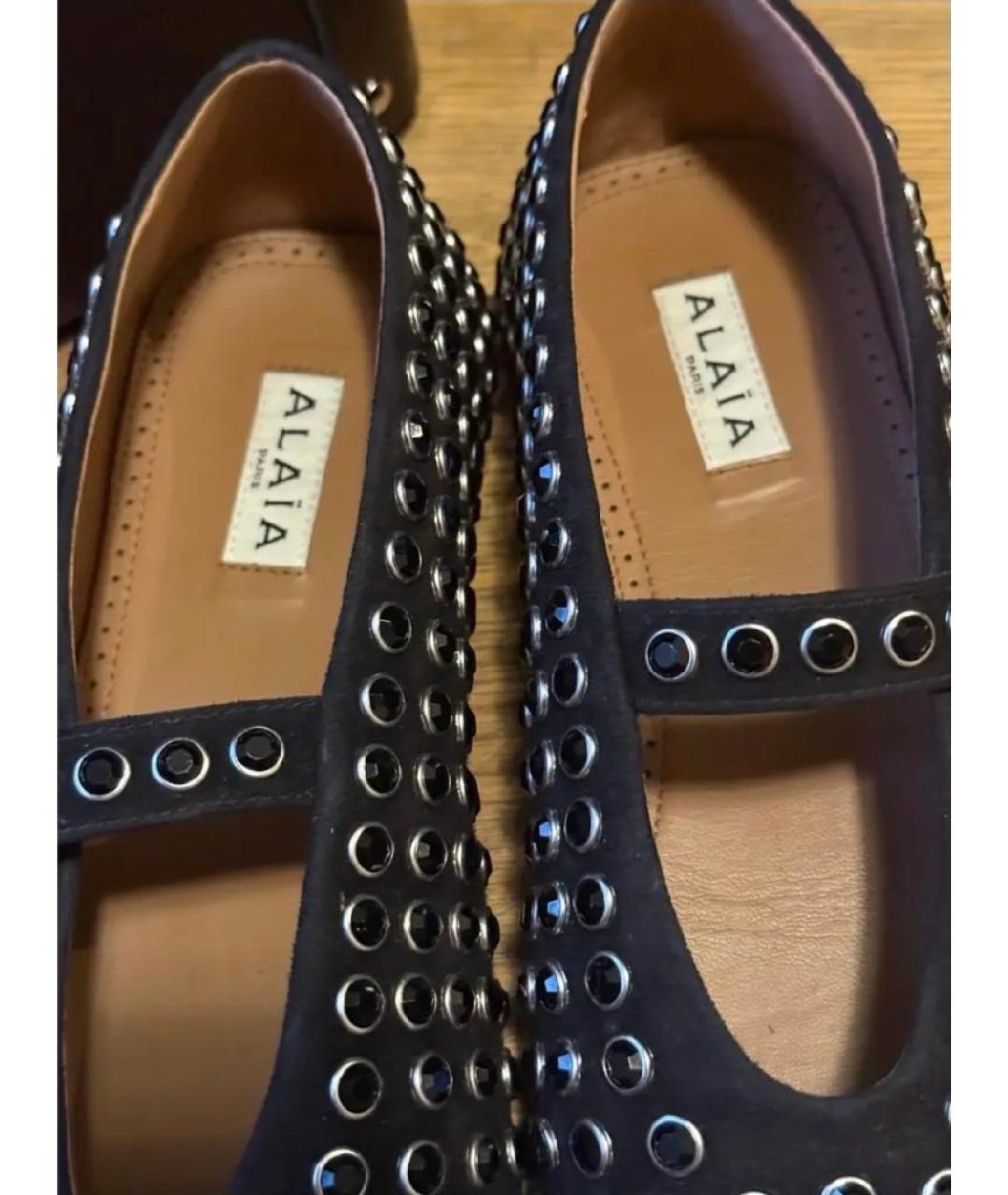 ALAIA Черные кожаные балетки, фото 6