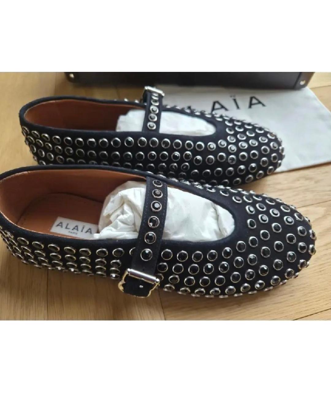 ALAIA Черные кожаные балетки, фото 5