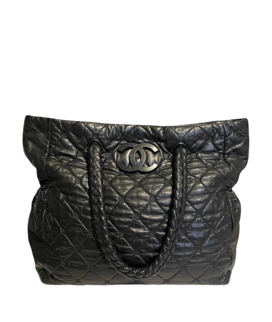 CHANEL Черная кожаная сумка тоут, фото 1