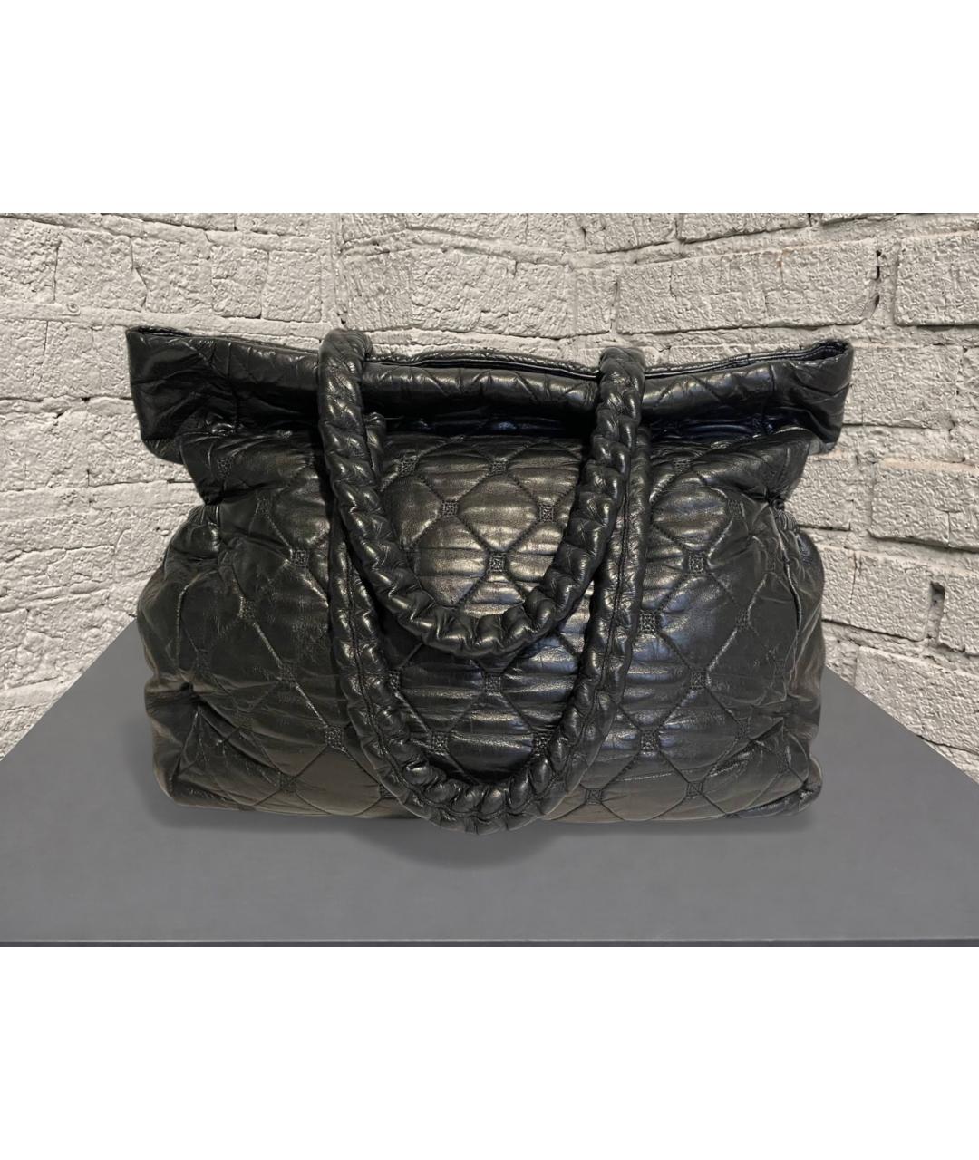 CHANEL Черная кожаная сумка тоут, фото 3