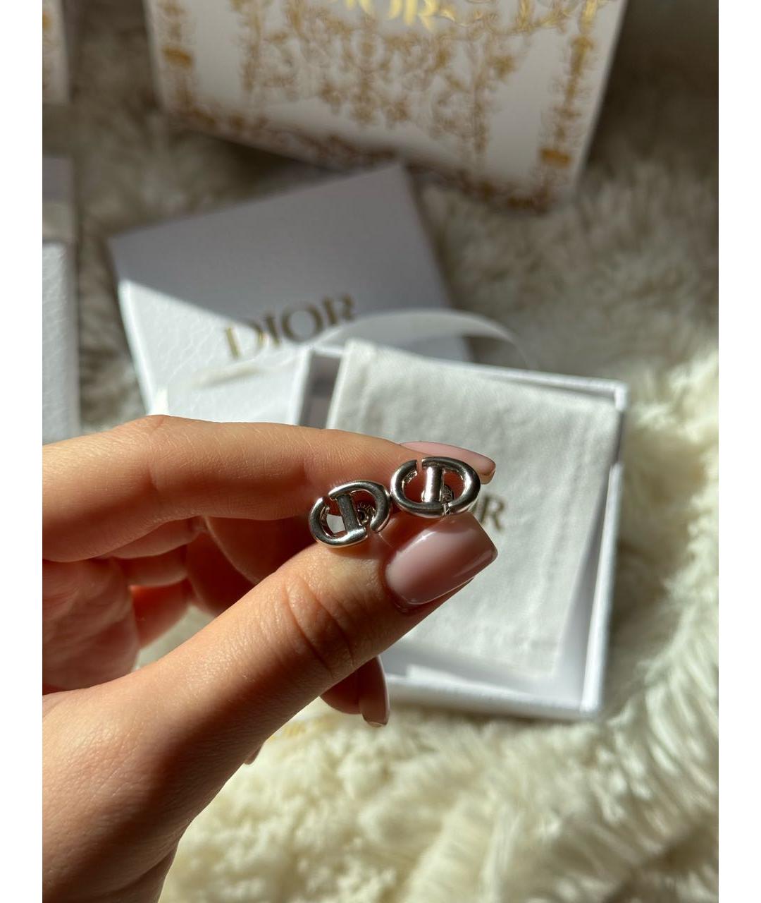 CHRISTIAN DIOR Серебряные металлические серьги, фото 4