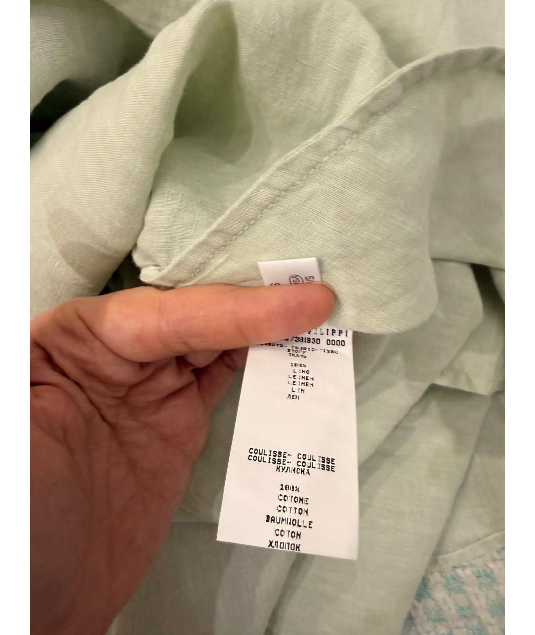 FABIANA FILIPPI Зеленые льняное повседневное платье, фото 5