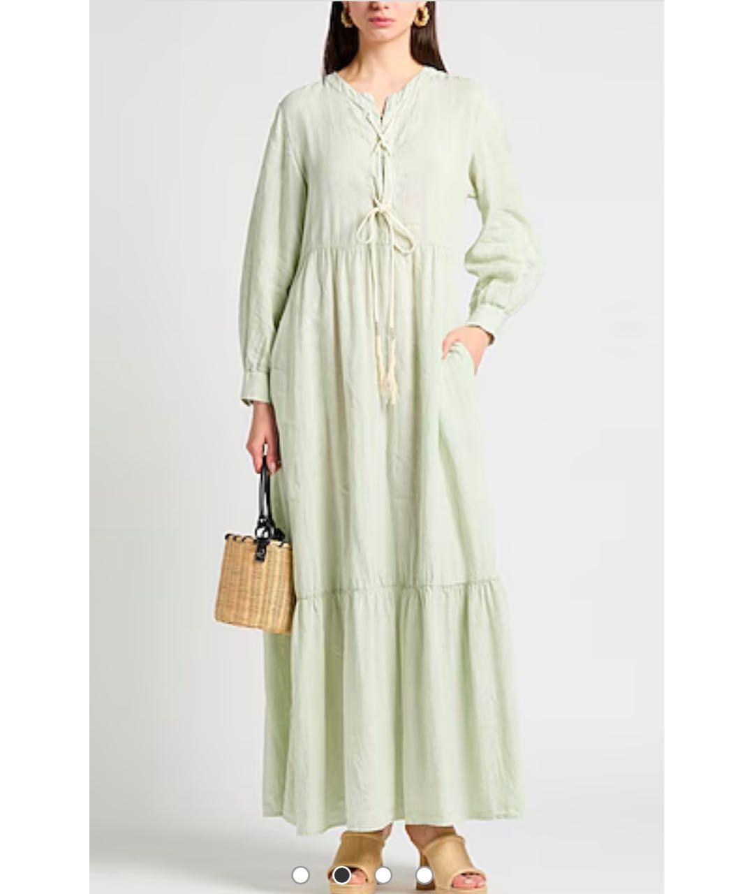 FABIANA FILIPPI Зеленые льняное повседневное платье, фото 7