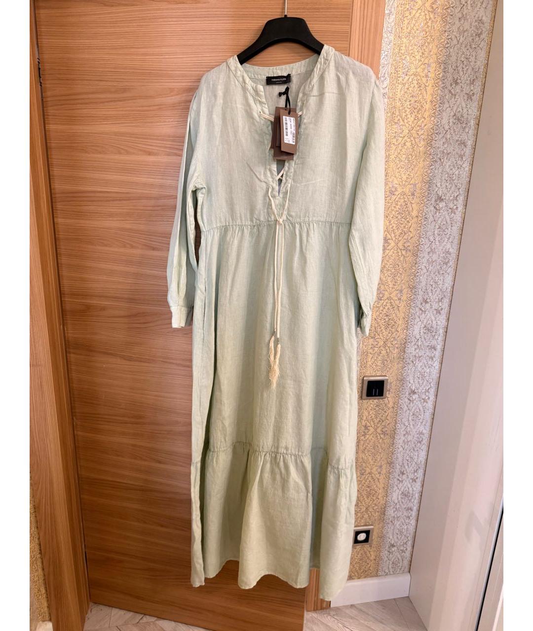 FABIANA FILIPPI Зеленые льняное повседневное платье, фото 2