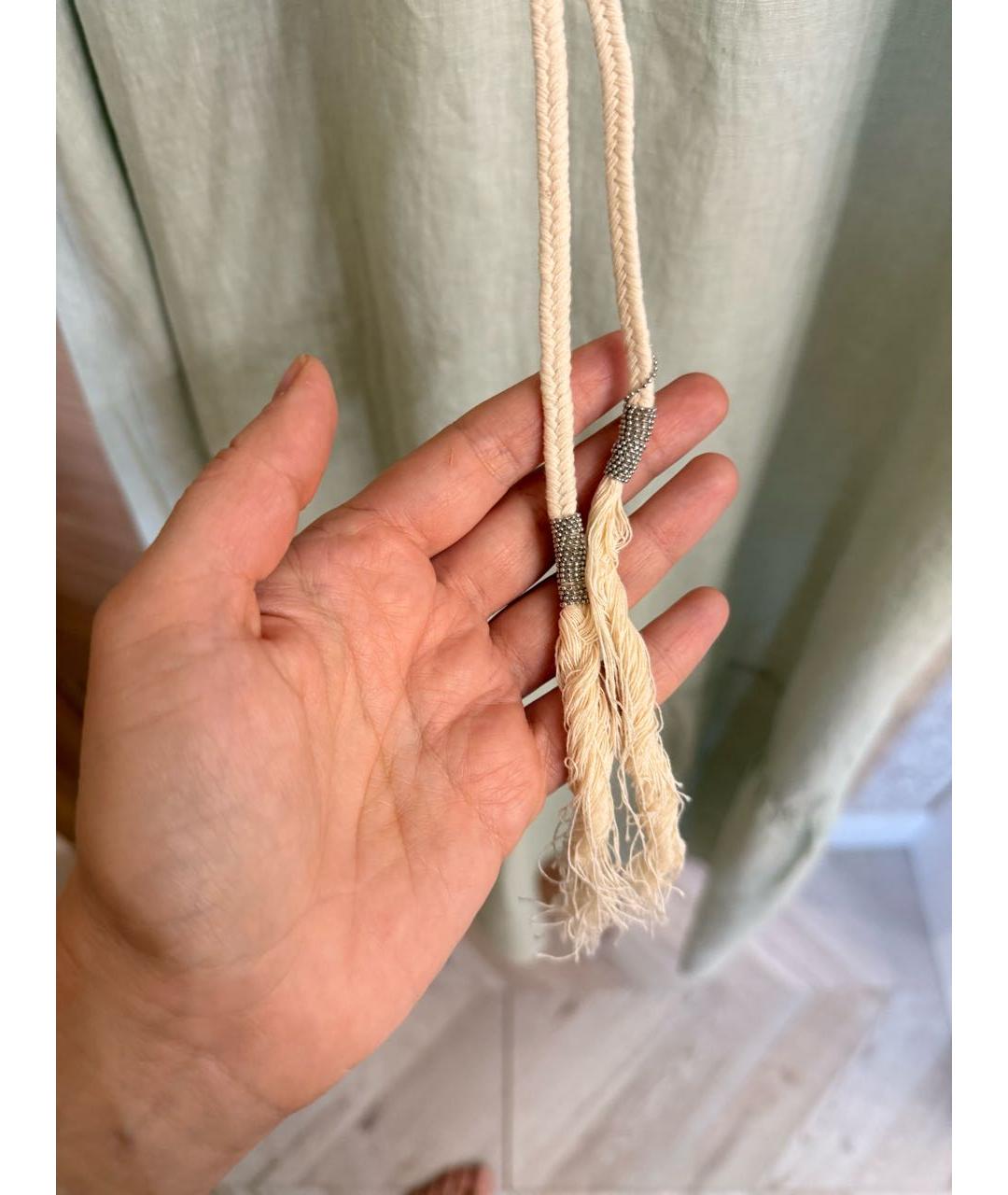 FABIANA FILIPPI Зеленые льняное повседневное платье, фото 3