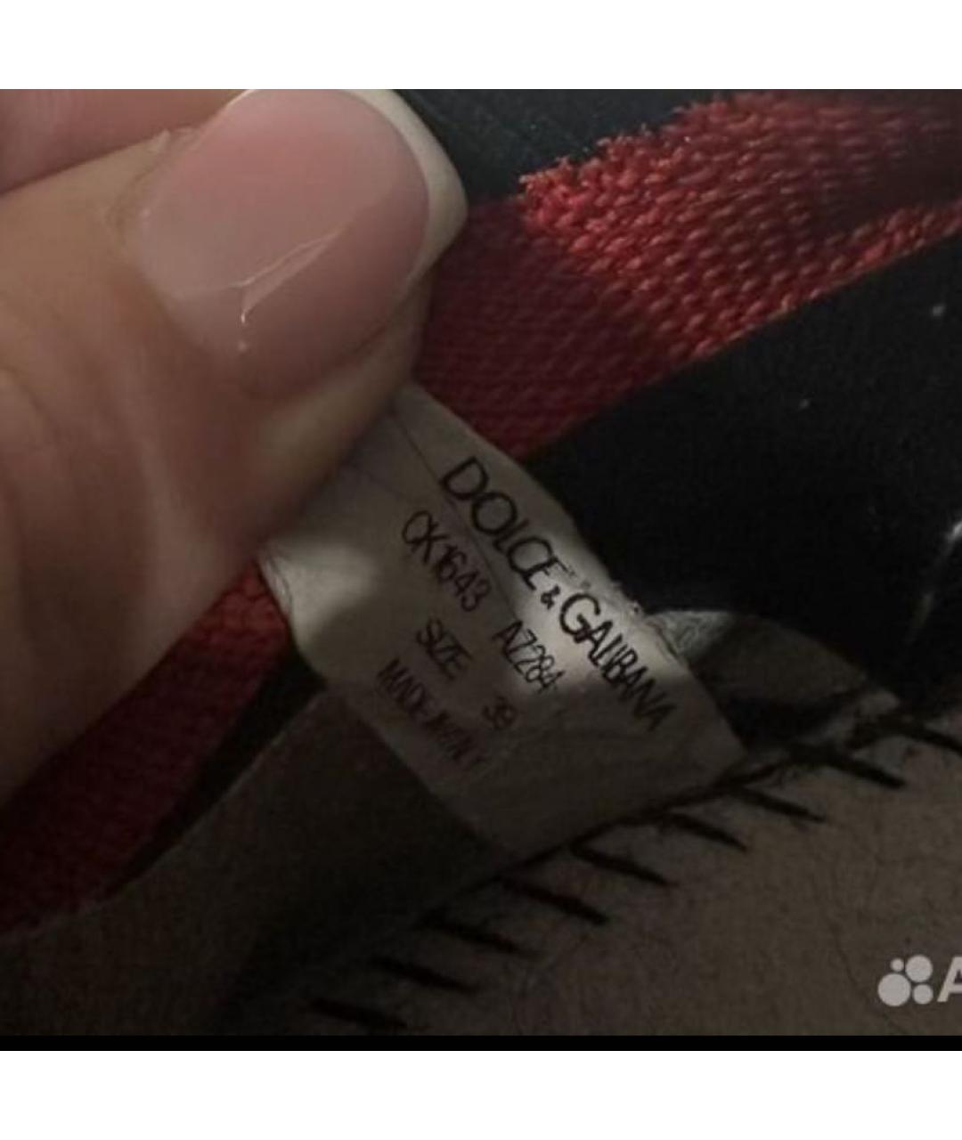 DOLCE&GABBANA Красные текстильные кроссовки, фото 3