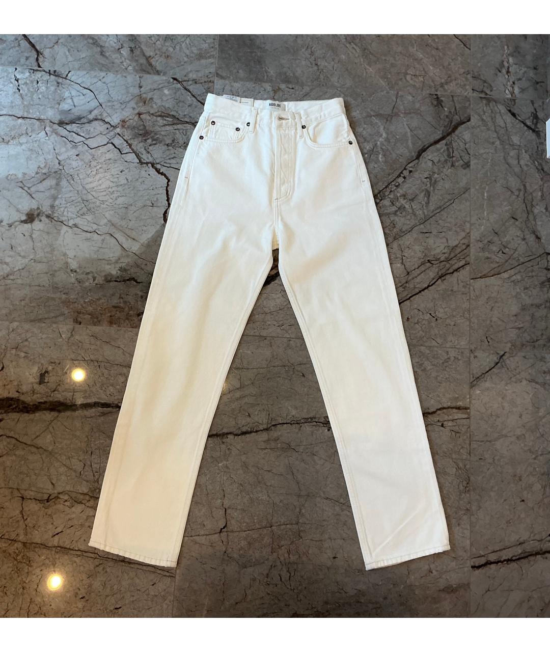 AGOLDE Белые хлопковые прямые джинсы, фото 7