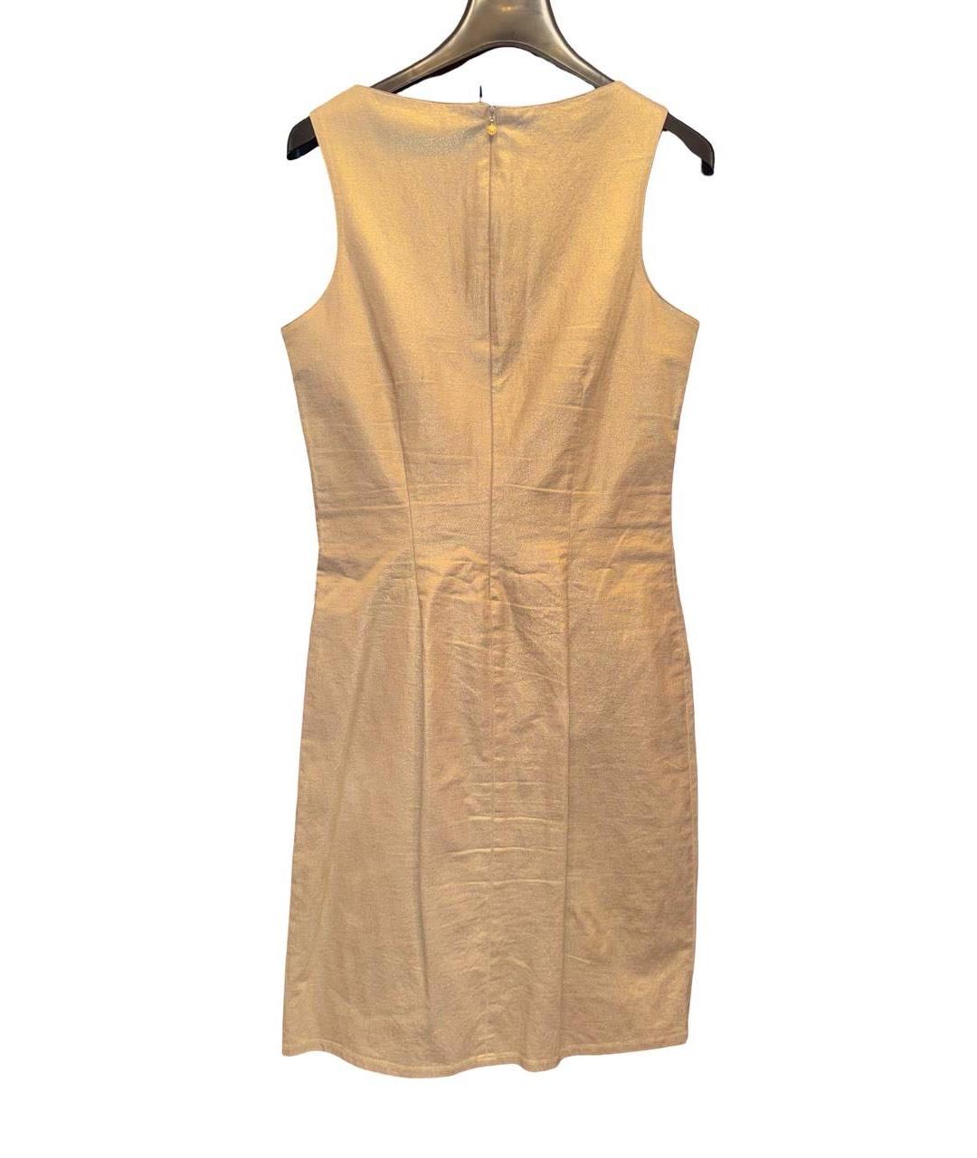VERSACE JEANS COUTURE Золотое хлопко-эластановое коктейльное платье, фото 2
