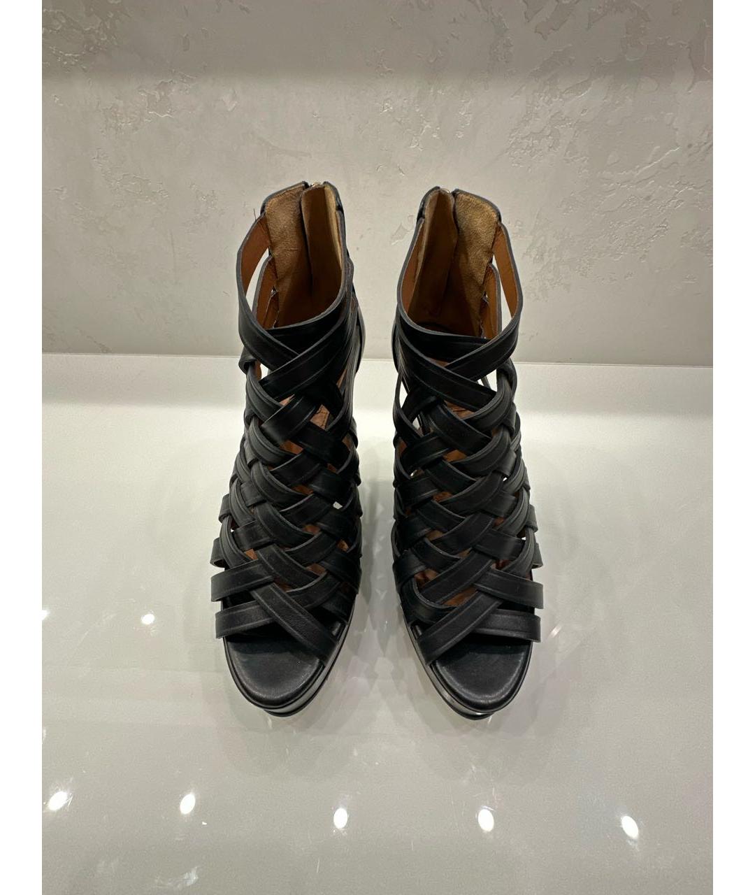 GIVENCHY Черные кожаные босоножки, фото 2