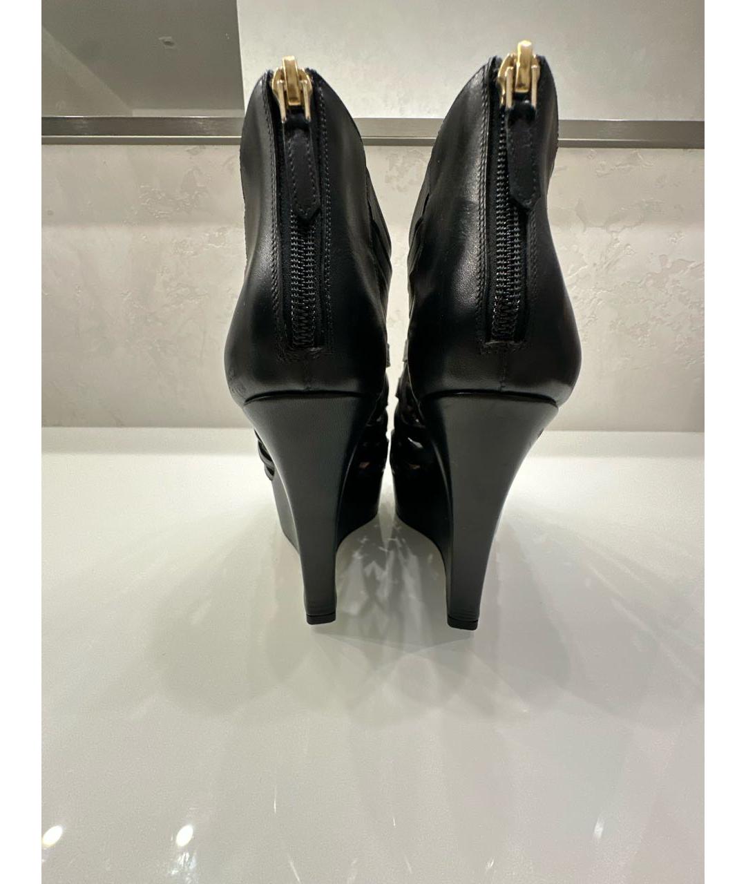 GIVENCHY Черные кожаные босоножки, фото 4